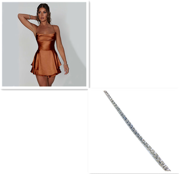 Robe Satinée Courte Dos Nu
