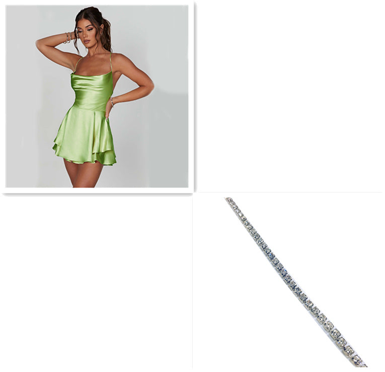 Robe Satinée Courte Dos Nu