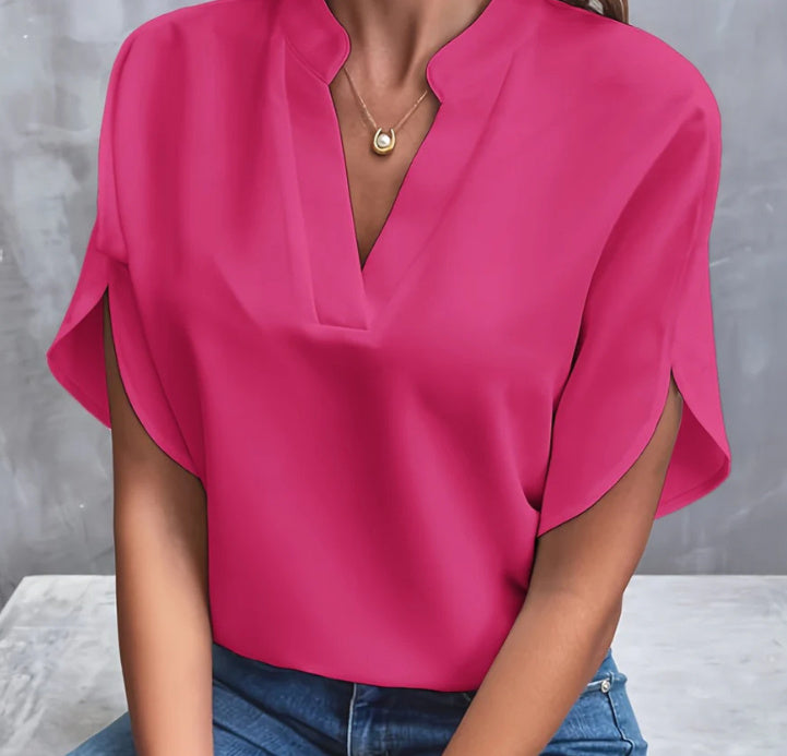 Blouse Chiffon d’Été à Col V