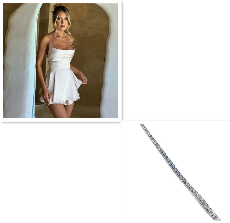 Robe Satinée Courte Dos Nu