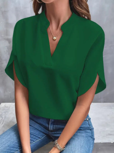 Blouse Chiffon d’Été à Col V