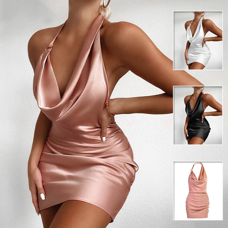 Robe Satinée Dos Nu – Élégance d’Été